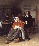An Interior with a Man Offering an Oyster to a Woman, Jan Steen